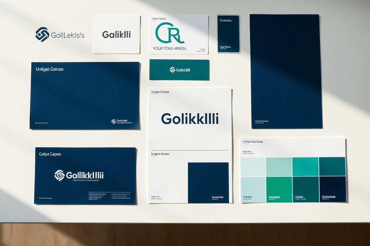 Brand identity system with logo variations, typography and color swatches
